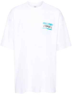 VETEMENTS Name-Tag cotton T-shirt - White