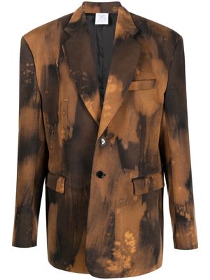 VETEMENTS Overbleached single-breasted blazer - Brown