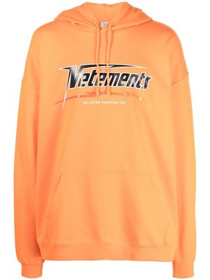 VETEMENTS oversize logo-print hoodie - Orange