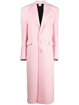 VETEMENTS oversized single-breasted coat - Pink