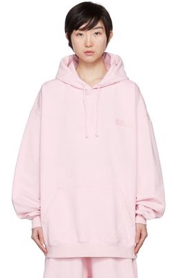 VETEMENTS Pink Embroidered Hoodie