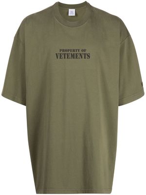 VETEMENTS Property Of Vetements cotton T-shirt - Green