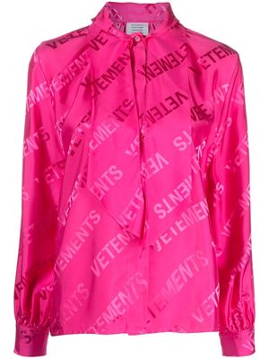 VETEMENTS pussy-bow collar blouse - Pink