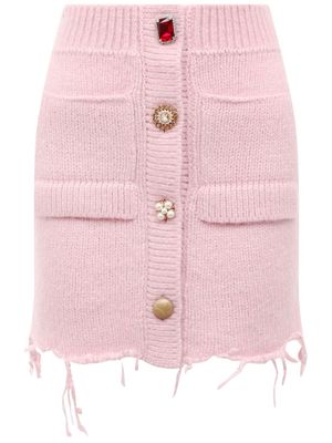 VETEMENTS raw-cut knitted miniskirt - Pink