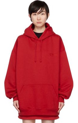 VETEMENTS Red Embroidered Hoodie