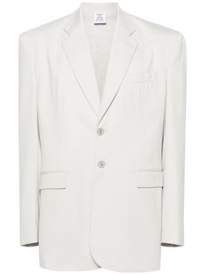 VETEMENTS single-breasted cotton blazer - Grey