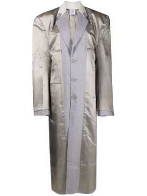 VETEMENTS single-breasted panelled coat - Grey