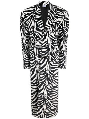 VETEMENTS single-breasted zebra-pattern coat - Black