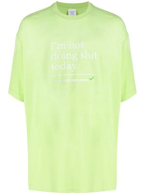 VETEMENTS slogan-print cotton T-shirt - Green