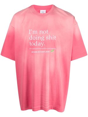 VETEMENTS slogan-print cotton T-shirt - Pink