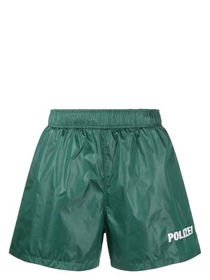 VETEMENTS slogan-print swim shorts - Green