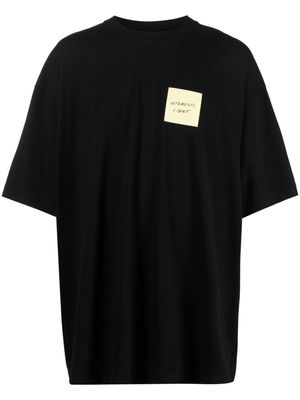 VETEMENTS sticky-note cotton T-shirt - Black