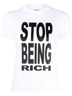 VETEMENTS 'Stop Being Rich' T-shirt - White