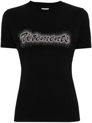 VETEMENTS studded-logo cotton T-shirt - Black