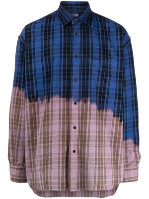 VETEMENTS tie-dye checked shirt - Blue