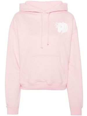 VETEMENTS Unicorn-print drop-shoulder hoodie - Pink