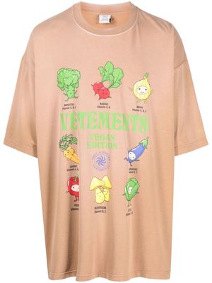 VETEMENTS Vegan logo-print cotton T-shirt - Brown