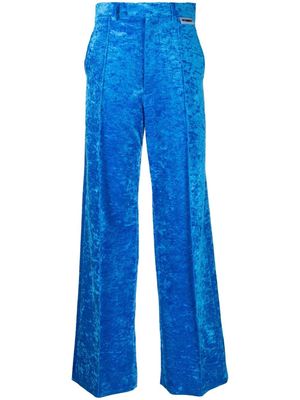 VETEMENTS velvet high-waisted trousers - Blue