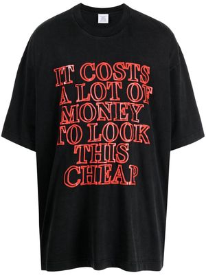 VETEMENTS Very Expensive cotton T-shirt - Black