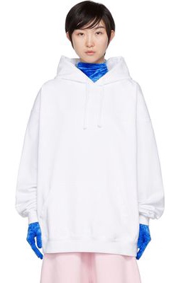 VETEMENTS White Embroidered Hoodie
