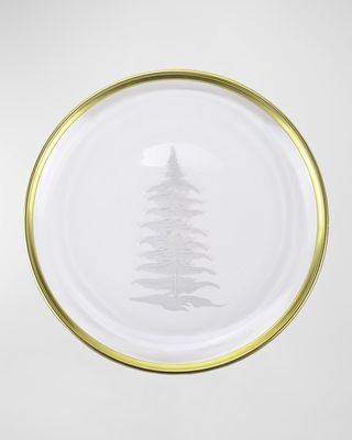 Vetro Gold Etched Tree Dinner Plate