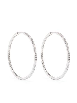 VEYNOU 14kt white gold diamond hoop earrings - Silver