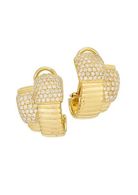 Via Brera 18K Yellow Gold & Diamond Double Layer Earrings