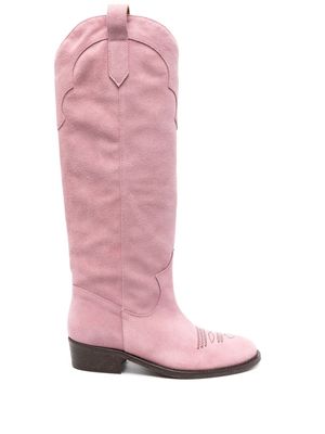 Via Roma 15 35mm suede boots - Pink