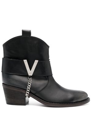 Via Roma 15 70mm leather ankle boots - Black
