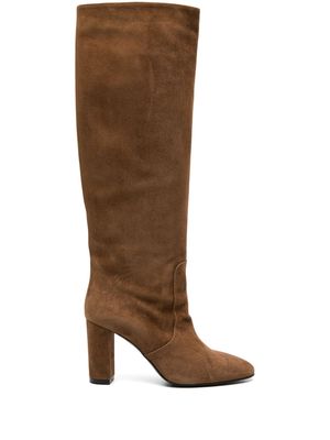 Via Roma 15 85mm suede knee boots - Brown