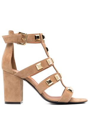 Via Roma 15 90mm stud-embellished sandals - Brown