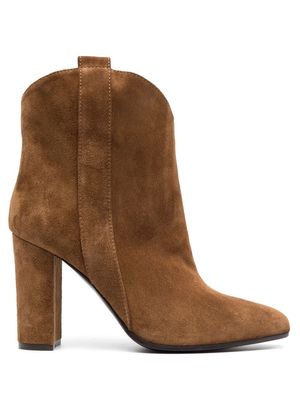 Via Roma 15 90mm suede ankle boots - Brown