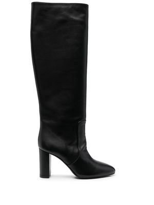 Via Roma 15 calf-length 100mm leather boots - Black
