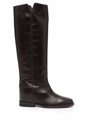 Via Roma 15 cut-out leather boots - Brown