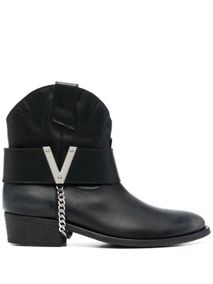 Via Roma 15 harness-detailing western boots - Black
