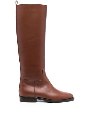 Via Roma 15 leather knee-length boots - Brown