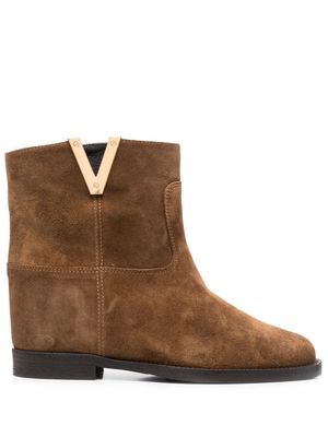 Via Roma 15 Monica low-heel ankle boots - Brown