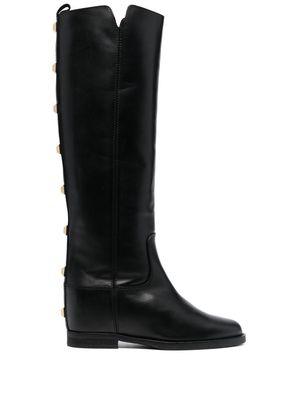 Via Roma 15 rockstud-embellished knee-length boots - Black