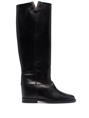 Via Roma 15 Saint Barth 20mm knee-high boots - Black