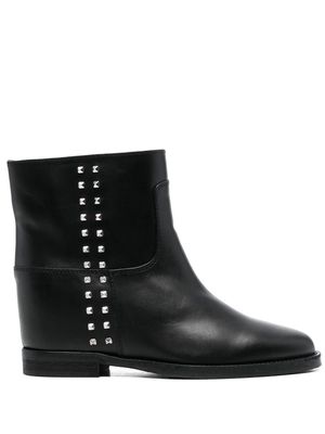 Via Roma 15 stud-embellished detail ankle boots - Black