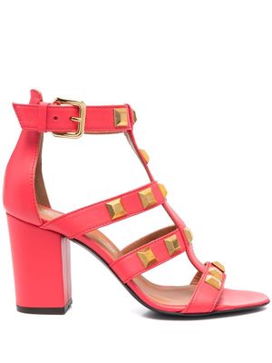 Via Roma 15 studded 85mm heeled sandals - Red