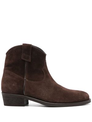 Via Roma 15 Texan 40mm suede ankle boots - Brown
