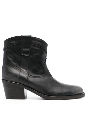 Via Roma 15 Texan 60mm leather ankle boots - Black