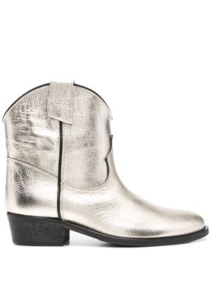 Via Roma 15 Texan leather boots - Gold