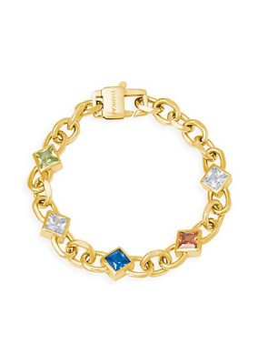 Via Savona 18K Gold-Plated Cubic Zirconia Chain Bracelet