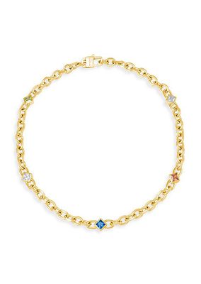 Via Savona 18K Gold-Plated Cubic Zirconia Chain Necklace
