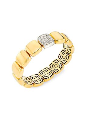 Via Senato Two-Tone 18K Gold & .85 TCW Diamond Stretch Bracelet