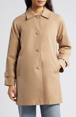 Via Spiga Balmacain Water Repellent Cotton Blend Coat in Camel 