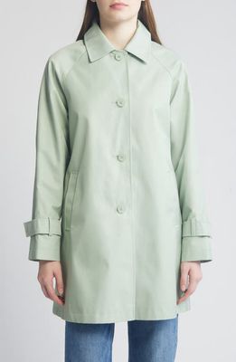 Via Spiga Balmacain Water Repellent Cotton Blend Coat in Pistachio