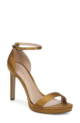 Via Spiga Marcela Ankle Strap Stiletto Sandal in Brass Satin